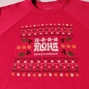 Kings Hawaiian Sweatshirt Fa La La La Aloha Long Sleeve Red Sz XL